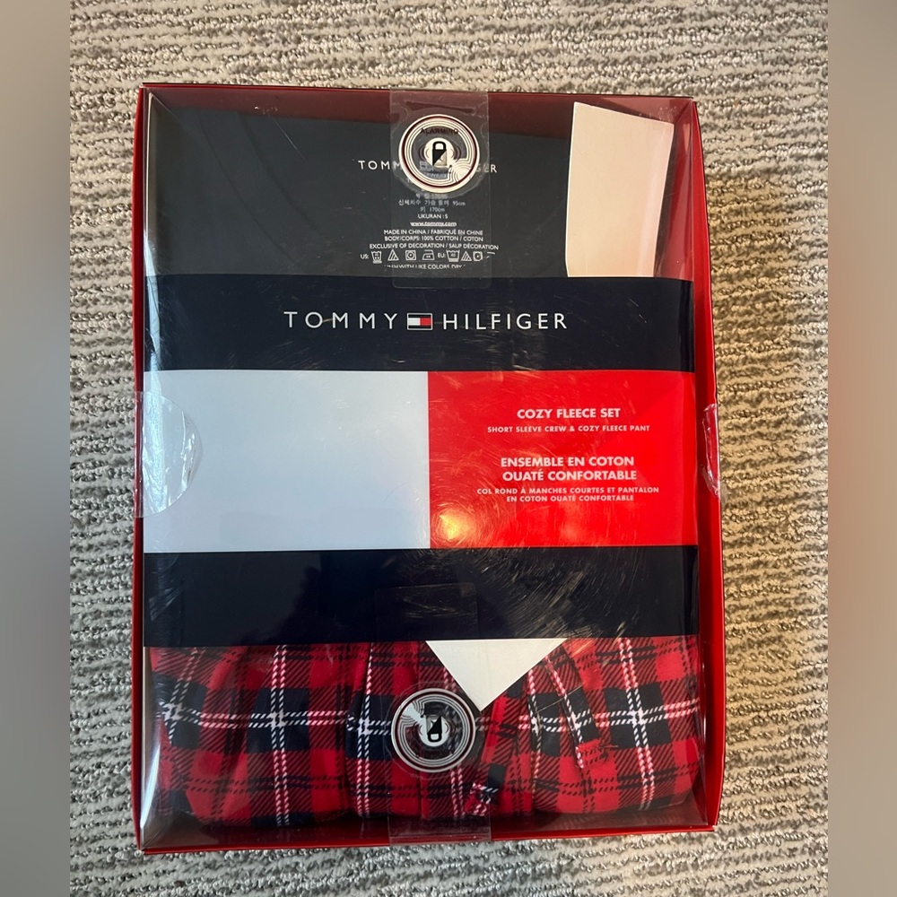 Tommy Hilfiger Red and Black Fleece Set